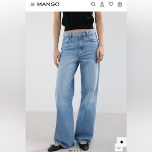 Mango Light Blue Wide-Leg Jeans